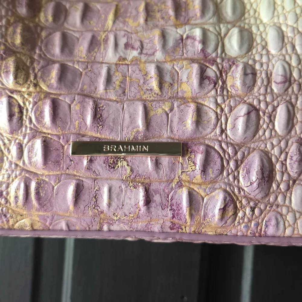 Brahmin Mini Amelia Lilac Melbourne Bucket Bag / Crossbody - Picture 4 of 16